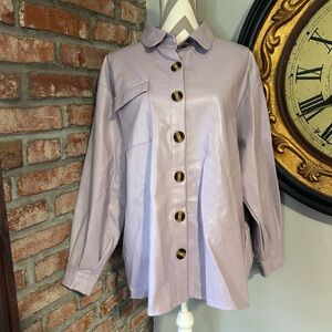 Nasty Gal • Lavender Faux Leather Shacket